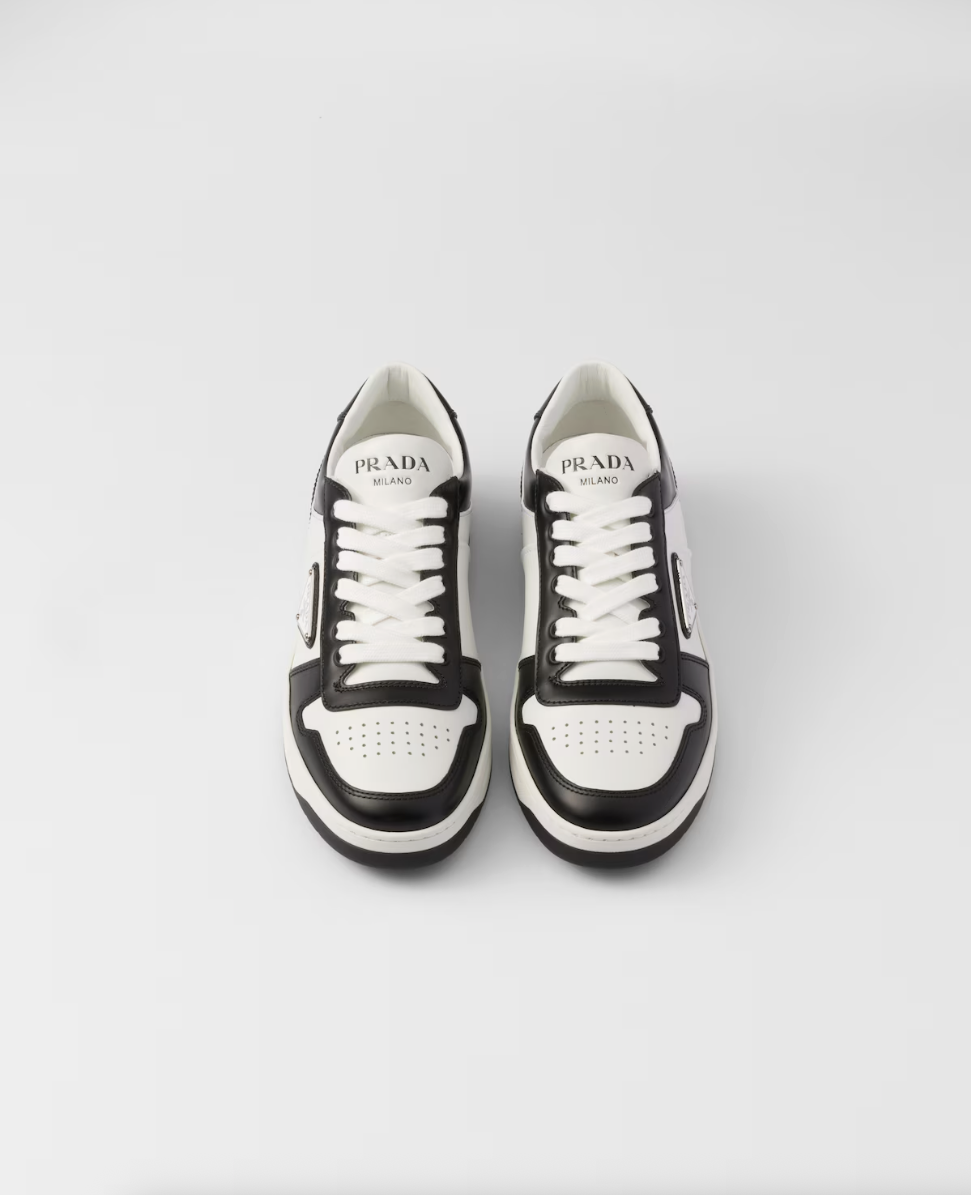 Sneakers Downtown in pelle traforata bianco/nero