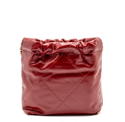 Mini 22 bag in red glossy calfskin