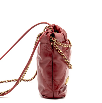 Mini 22 bag in red glossy calfskin