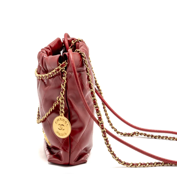 Mini 22 bag in red glossy calfskin