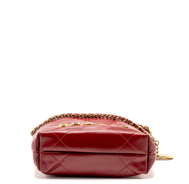 Mini 22 bag in red glossy calfskin