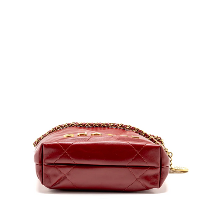 Mini 22 bag in red glossy calfskin