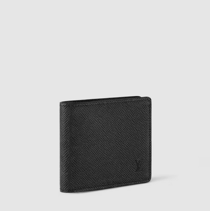 Slender Wallet Black Taïga Leather