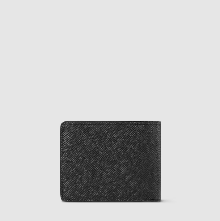 Slender Wallet Black Taïga Leather