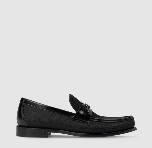 Major Monogram Loafer aus schwarzem Jacquardgewebe