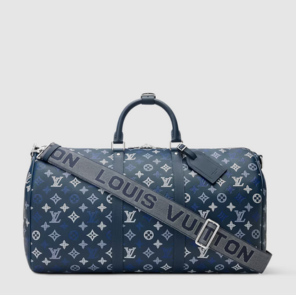 Keepall Bandoulière 50 Monogram Shadow Navy Blue
