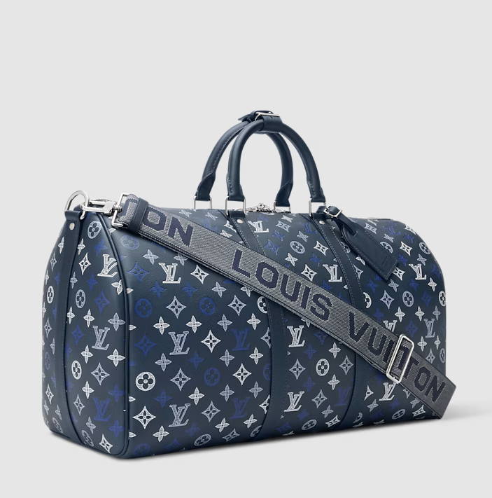 Keepall Bandoulière 50 Monogram Shadow Navy Blue