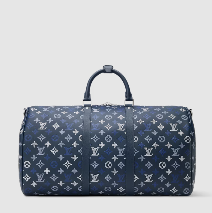 Keepall Bandoulière 50 Monogram Shadow Navy Blue