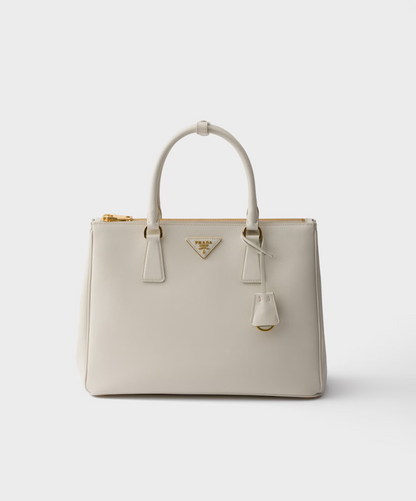 Large Saffiano Galleria Bag in white