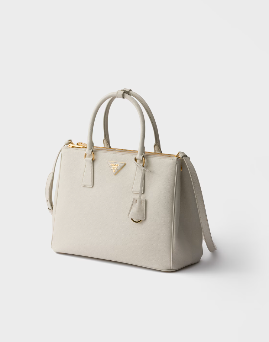 Large Saffiano Galleria Bag in white