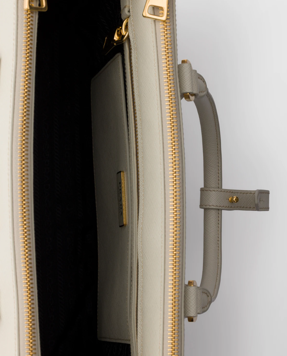 Large Saffiano Galleria Bag in white