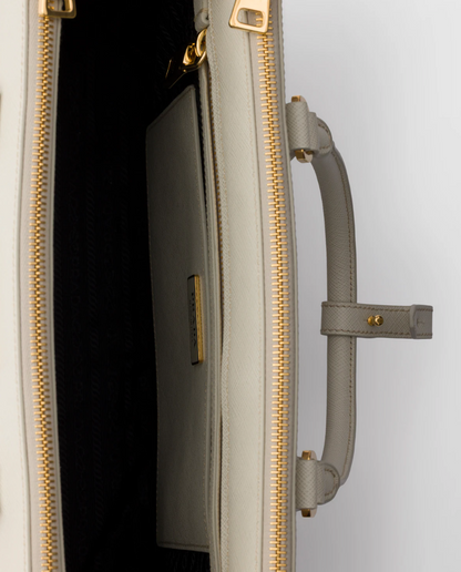 Large Saffiano Galleria Bag in white
