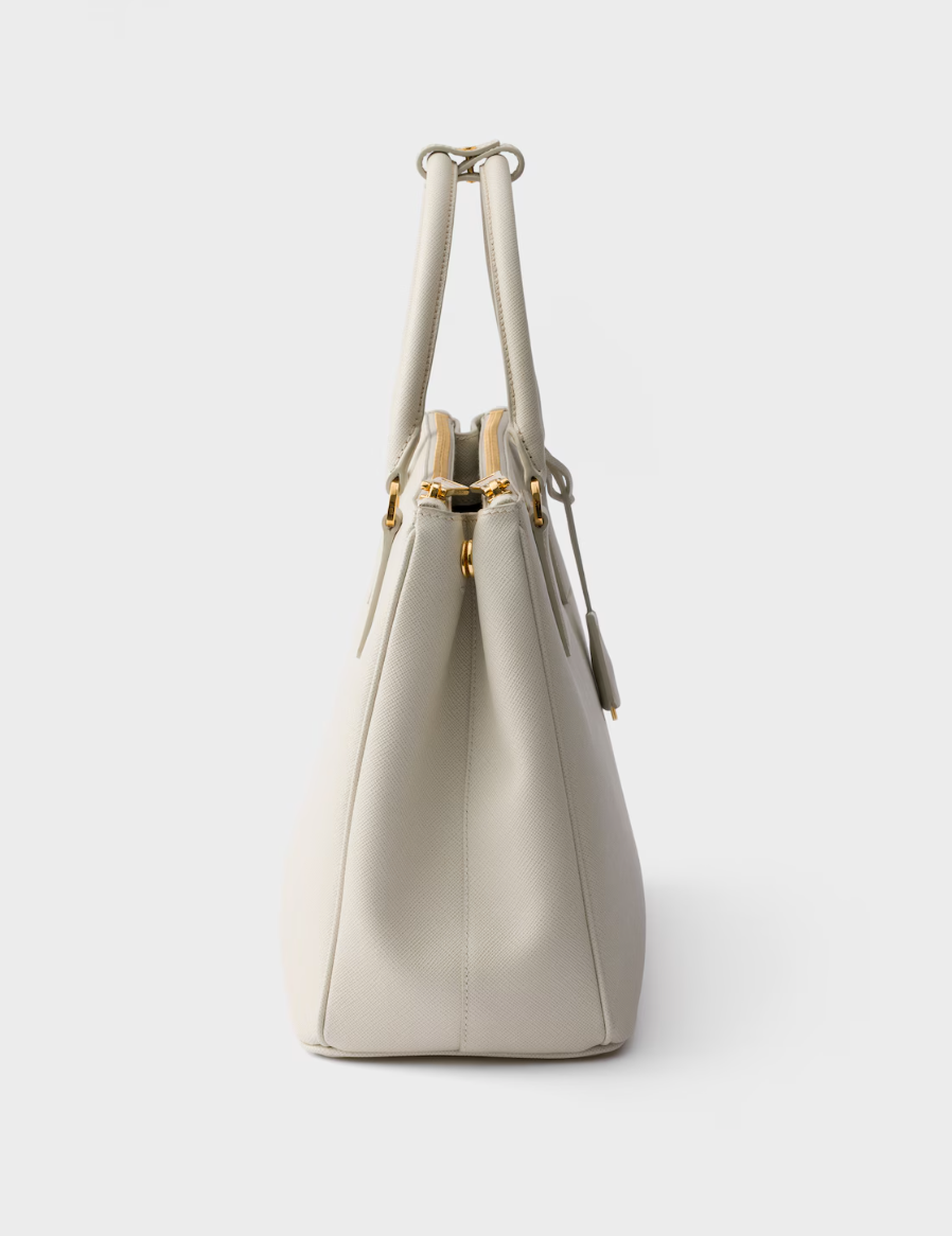 Large Saffiano Galleria Bag in white