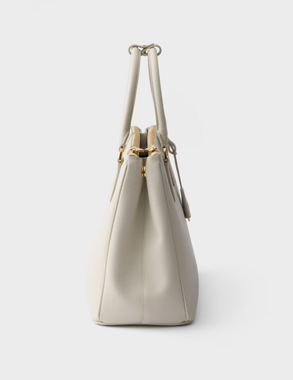 Large Saffiano Galleria Bag in white