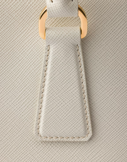 Large Saffiano Galleria Bag in white