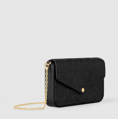Félicie Pochette in Black Monogram Empreinte Leather