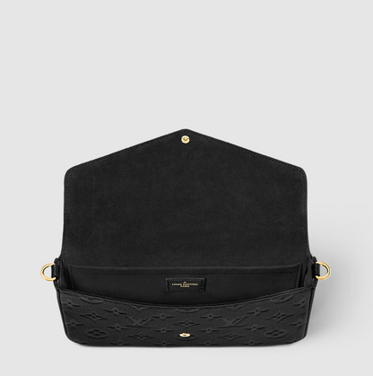 Félicie Pochette in Black Monogram Empreinte Leather