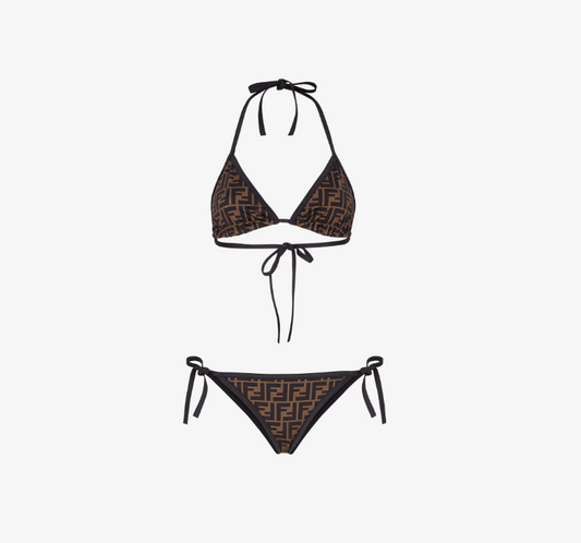 Bikini in Lycra marrone
