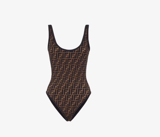 Costume reversibile in Lycra marrone