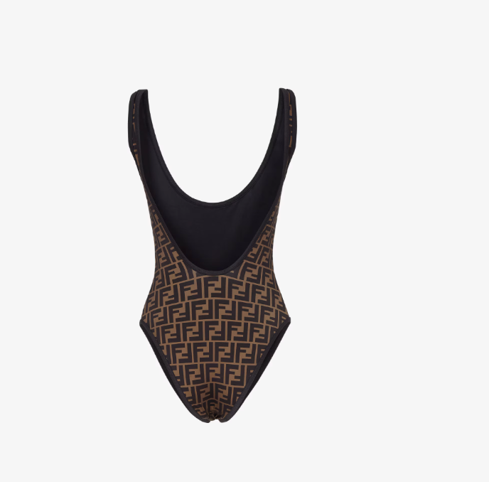 Costume reversibile in Lycra marrone