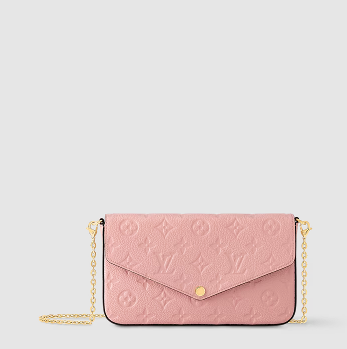 Pochette Félicie in pelle Monogram Empreinte Rosa Cipria