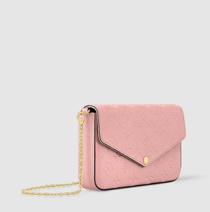 Pochette Félicie in pelle Monogram Empreinte Rosa Cipria