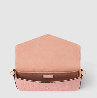 Pochette Félicie in pelle Monogram Empreinte Rosa Cipria