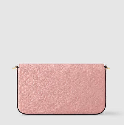 Pochette Félicie in pelle Monogram Empreinte Rosa Cipria