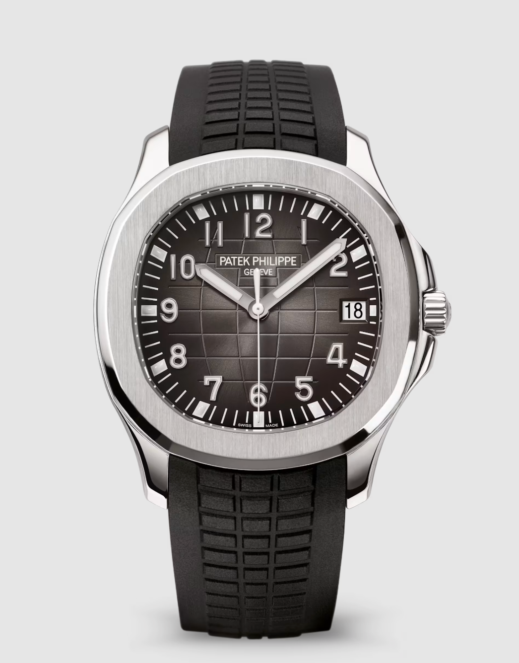 Aquanaut Date con cinturino nero in acciaio inossidabile
