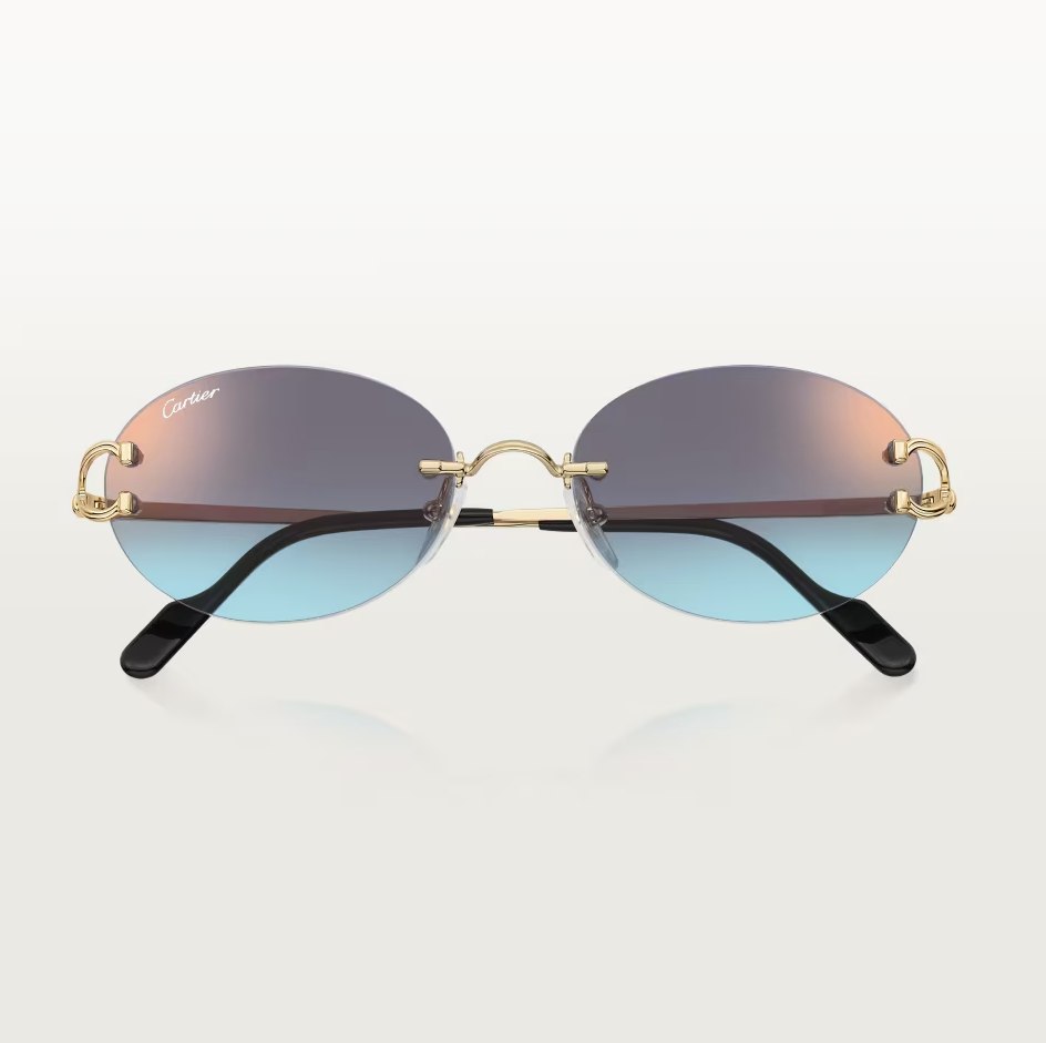 Occhiali da sole ovale Décor C classique con lenti blu sfumate