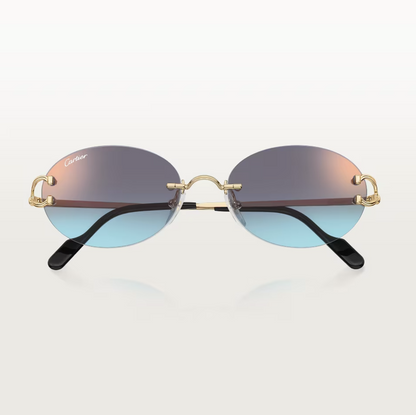 Occhiali da sole ovale Décor C classique con lenti blu sfumate