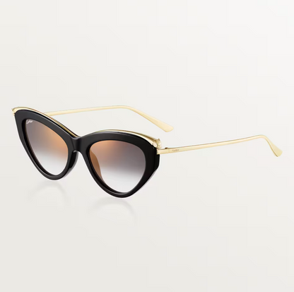 Occhiali da sole cat-eye Panthère de CT con lenti grigie effetto specchio dorato