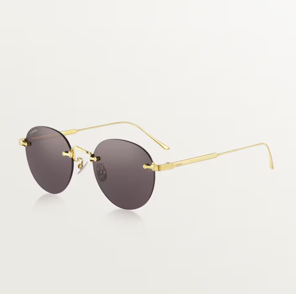 Occhiali da sole ovale Signature C de Cartier con lenti grigie
