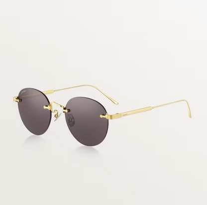 Occhiali da sole ovale Signature C de Cartier con lenti grigie