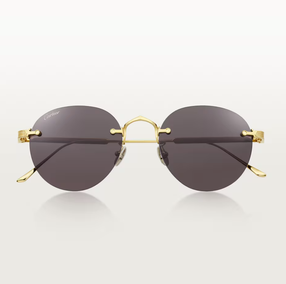 Occhiali da sole ovale Signature C de Cartier con lenti grigie