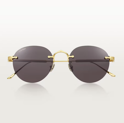 Occhiali da sole ovale Signature C de Cartier con lenti grigie