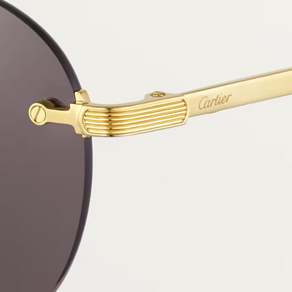 Occhiali da sole ovale Signature C de Cartier con lenti grigie