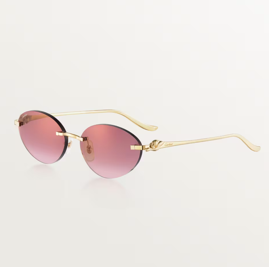 Occhiali da sole cat-eye Panthère de CT con lenti bordeaux effetto specchio dorato