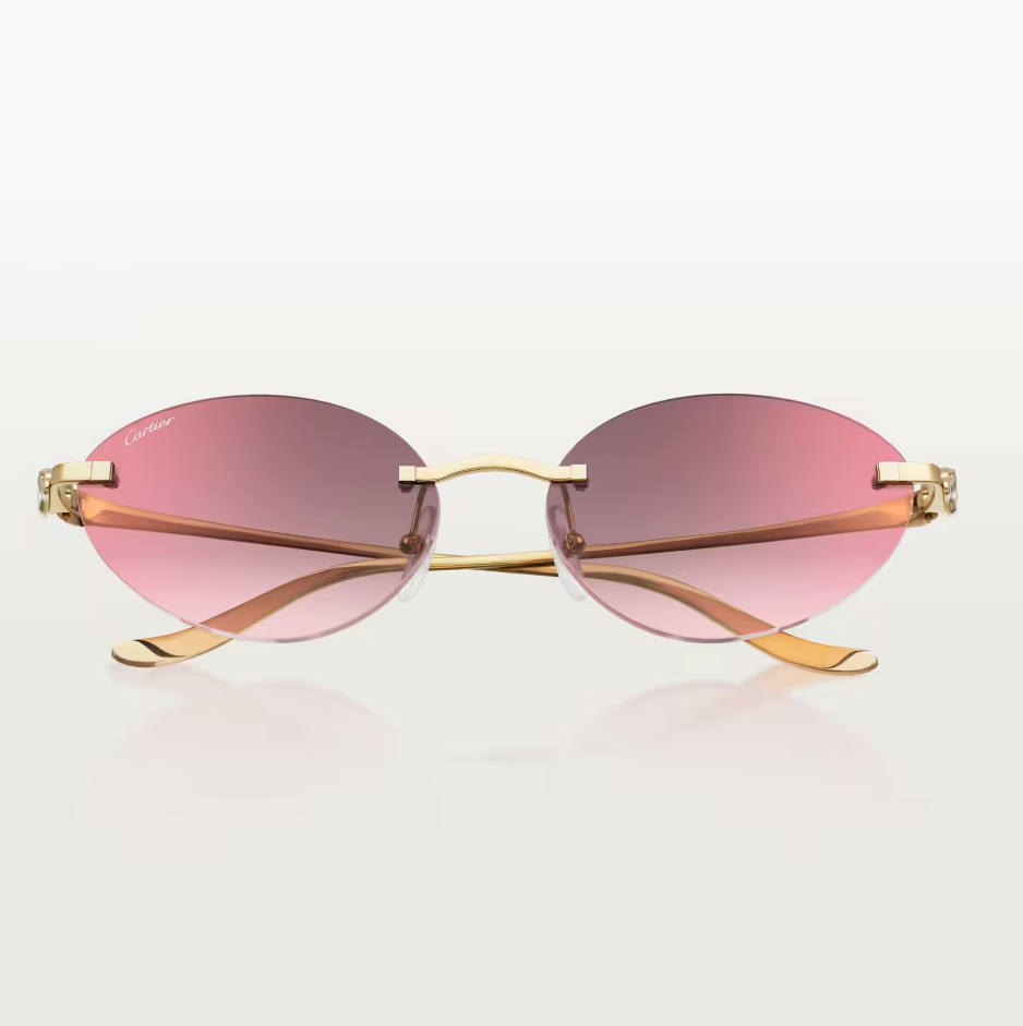 Occhiali da sole cat-eye Panthère de CT con lenti bordeaux effetto specchio dorato
