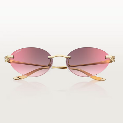 Occhiali da sole cat-eye Panthère de CT con lenti bordeaux effetto specchio dorato