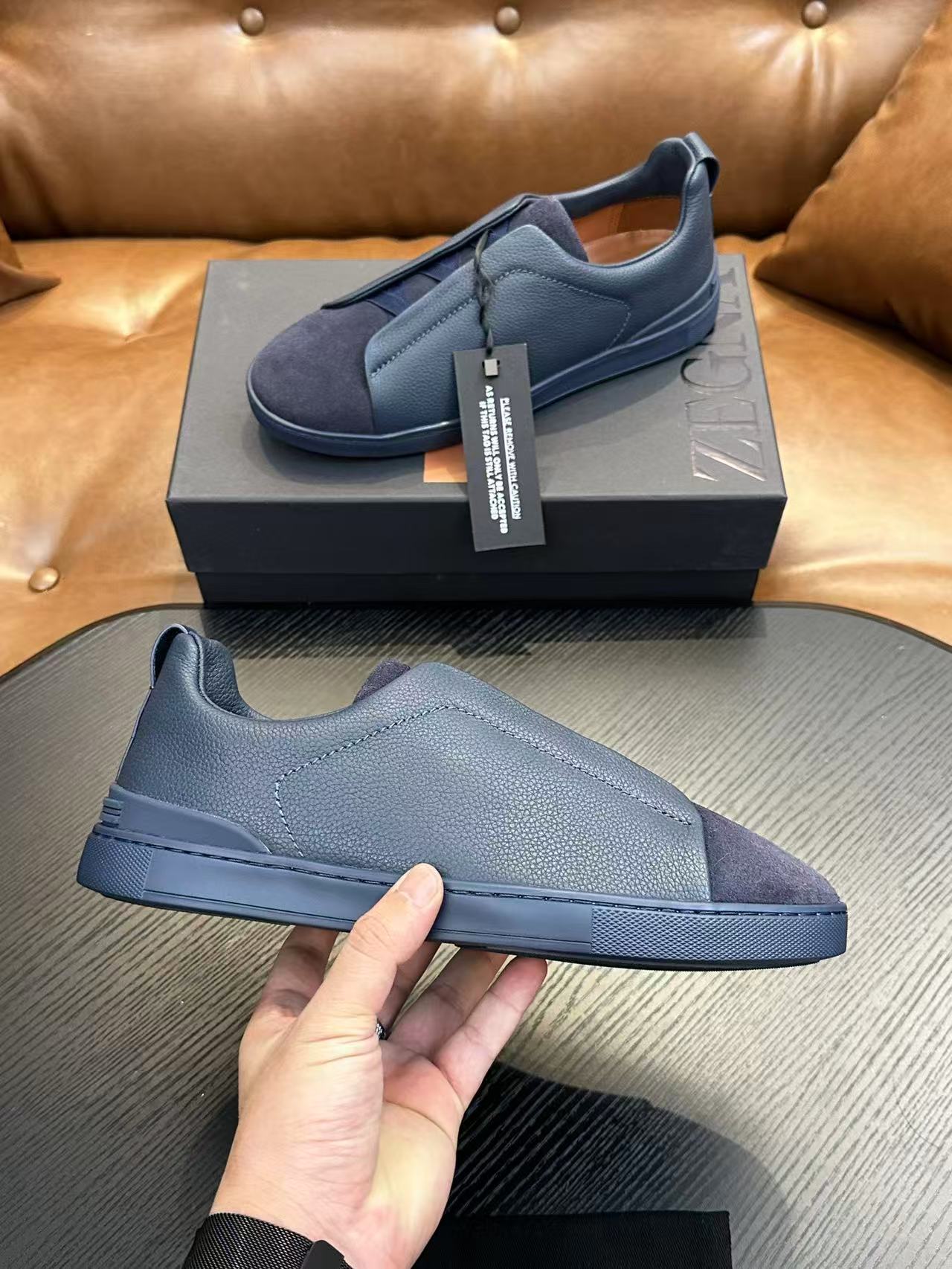 Total Blue Triple Stitch SECONDSKIN Sneakers