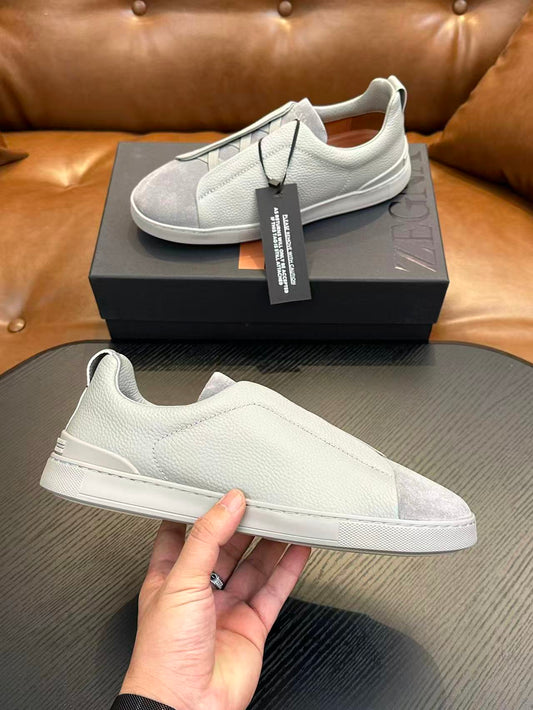 Hellgraue SECONDSKIN Sneaker mit dreifacher Naht