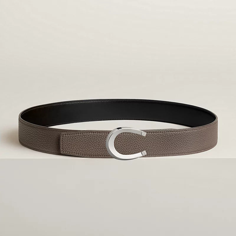 Fibbia da cintura Luck & Pelle reversibile per cintura 38 mm Nero / Peltro Uomo