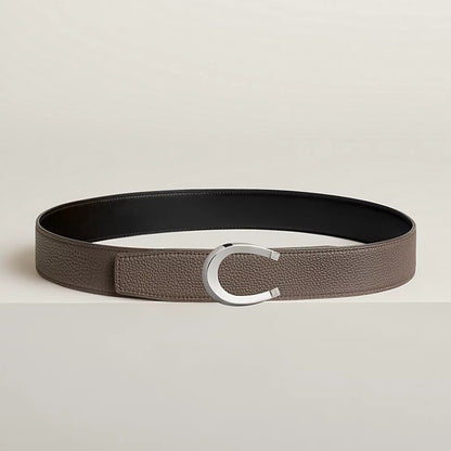 Fibbia da cintura Luck & Pelle reversibile per cintura 38 mm Nero / Peltro Uomo