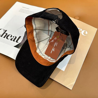 Cappellino da baseball invernale in velluto Nero