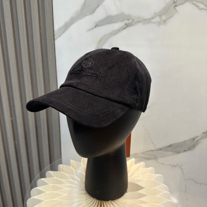 Cappellino da baseball invernale in velluto Nero