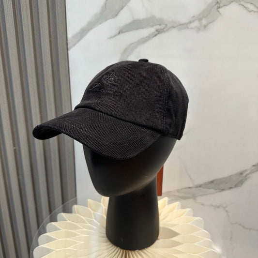 Cappellino da baseball invernale in velluto Nero