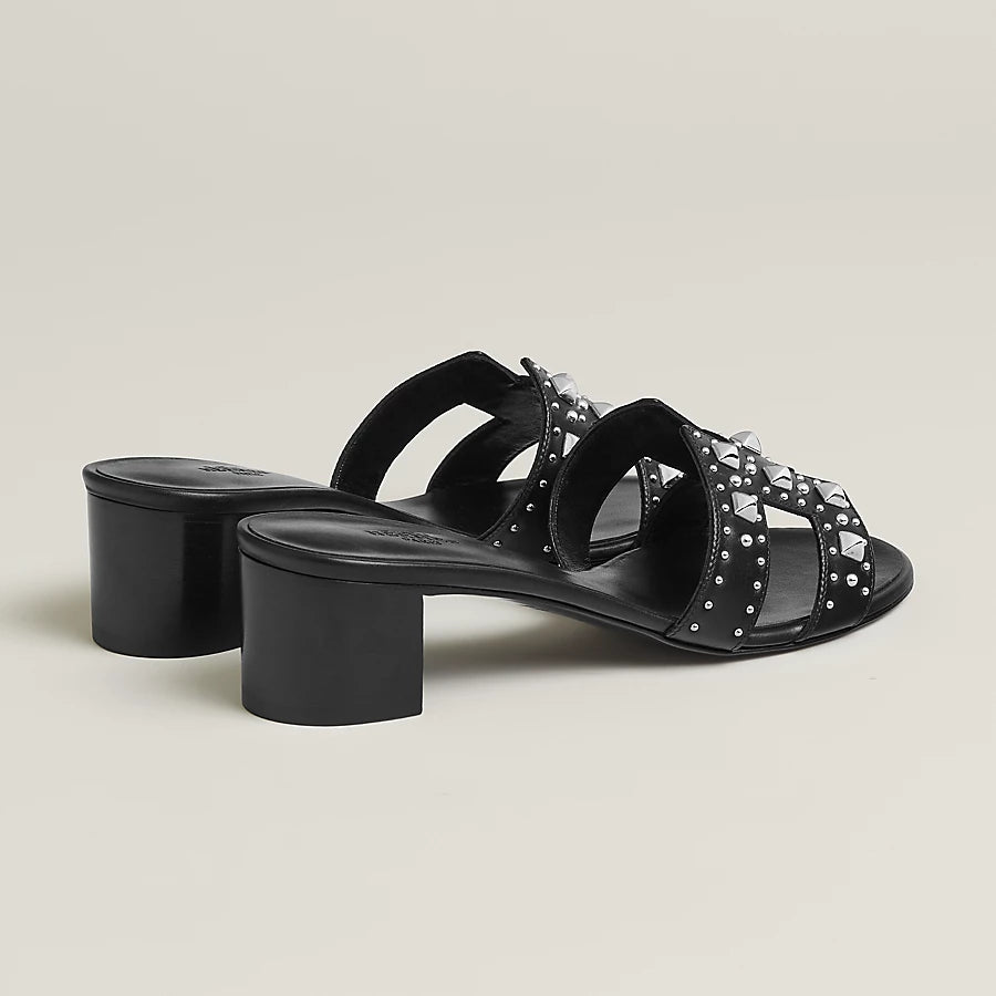 Sandali Oasis Nero Plated Studs